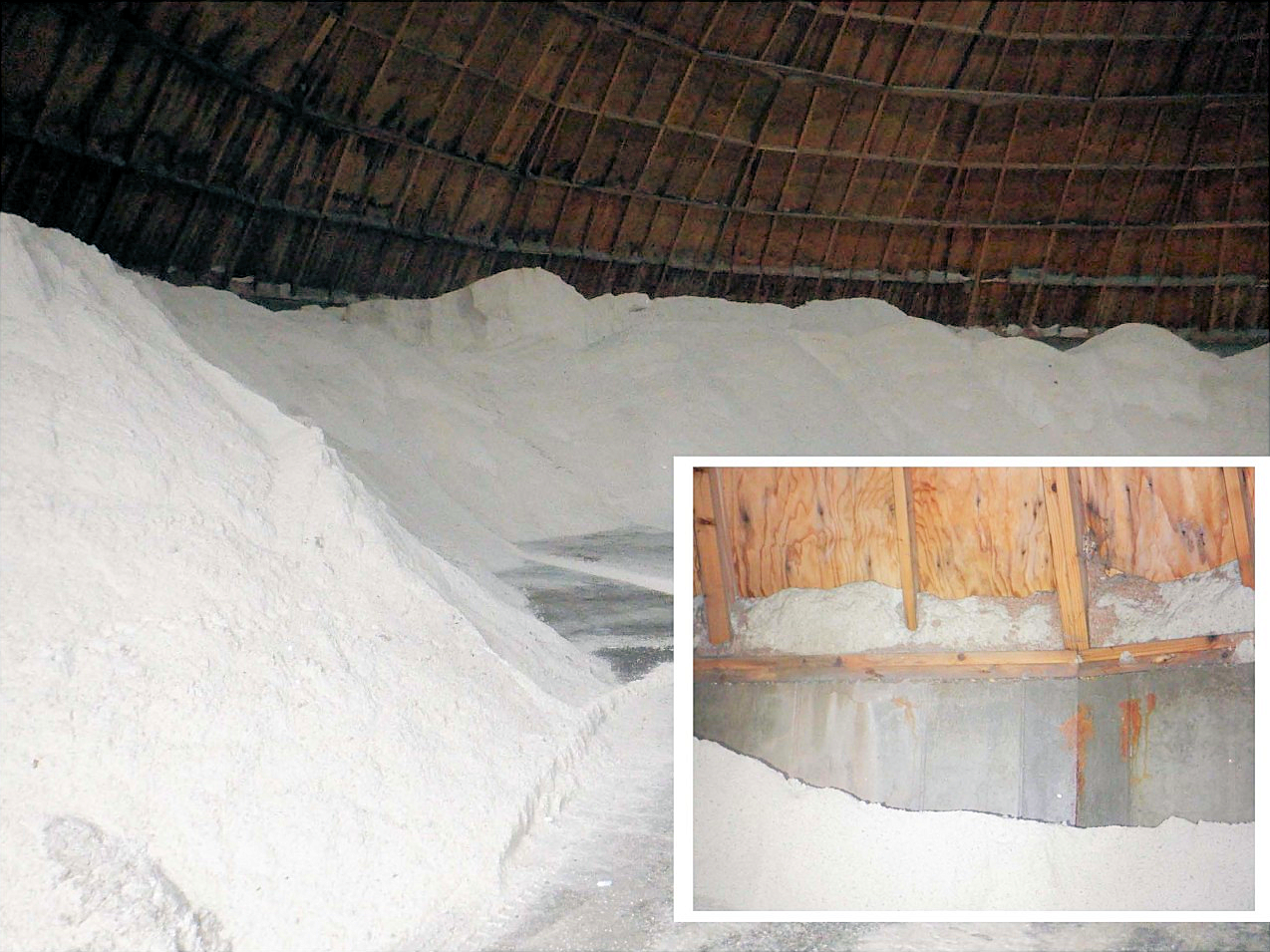 Interior of Salt Barn with salt