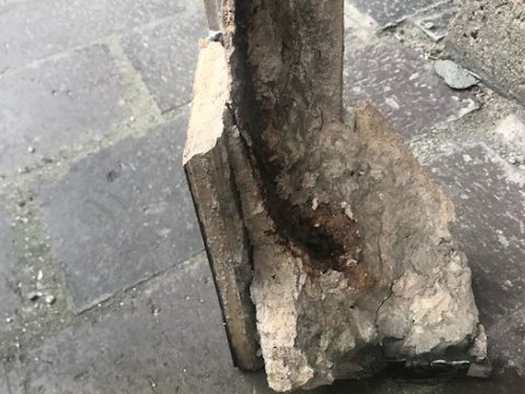 Fallen concrete